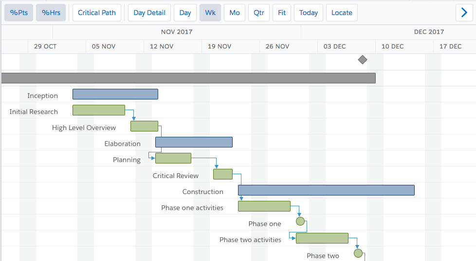 Project Task Gantt Overview - Professional Services Automation