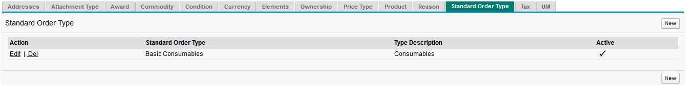 Standards Create Order Standard Order Types - Supply Chain Management