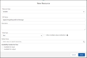Screenshot of New Resource window in the Flow UI