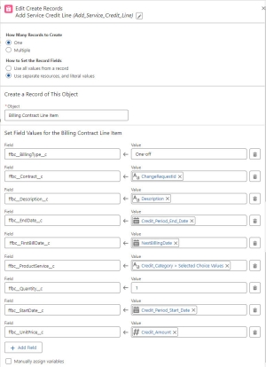 Screenshot of Create Records window in the Flow UI
