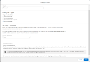 Screenshot of Configuring the Start of a Delete Obsolete Schedules Flow