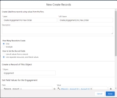 Screenshot of Creating a Record in the Flow UI