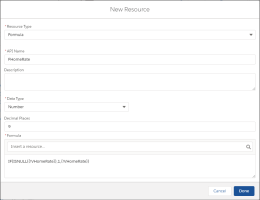 Screenshot of Creating a Formula in the Flow UI