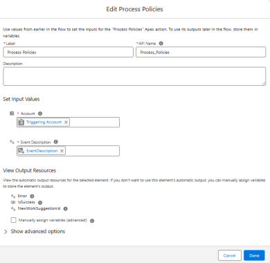 Edit Process Policies