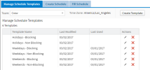 Diagram illustrating Manage Schedule Templates Tab used to Create and Manage Schedule Templates