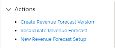 Services Revenue Forecasting Workspace actions list view.