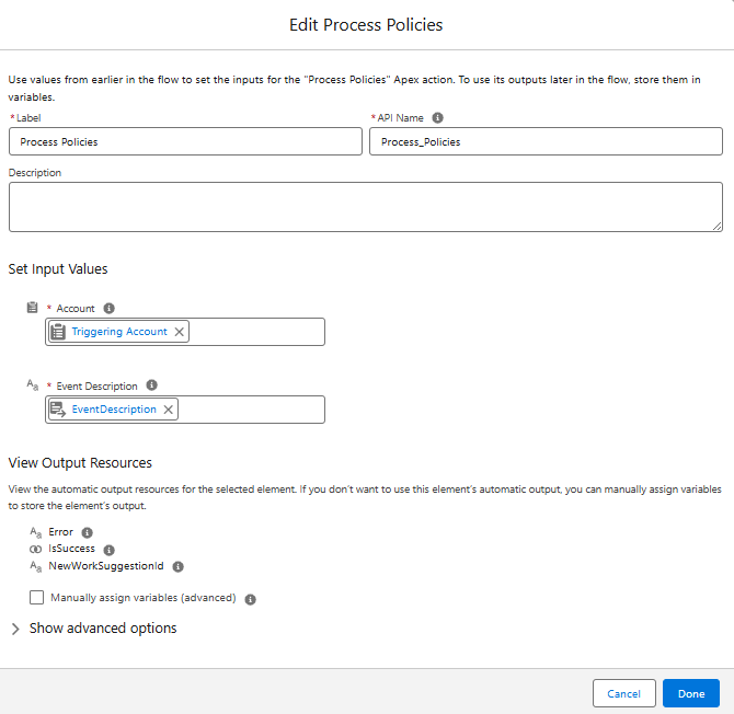 Edit Process Policies
