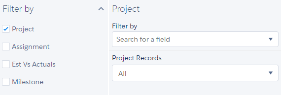Filter by Project object